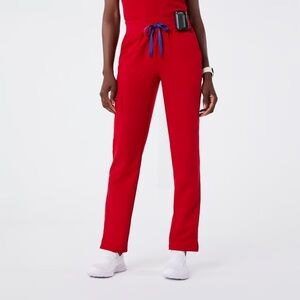 NWOT Figs High Waisted Yola Skinny Scrub Pants | Winning Red | M